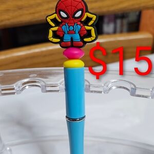 Spiderman Superhero Themed Blue and Yellow Pen